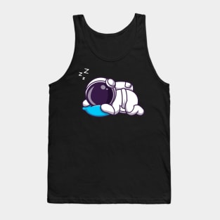 Cute Astronaut Sleeping On Pillow Cartoon Tank Top